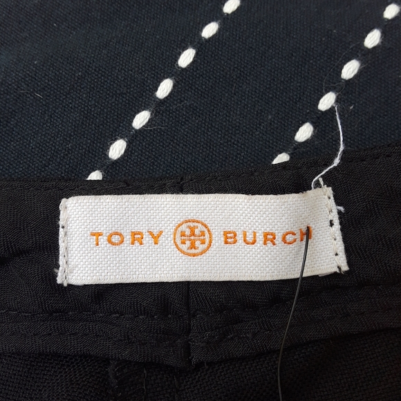 Tory Burch| Wool Wide Leg Crop Trouser Pants Black Size 2 - Picture 6 of 8